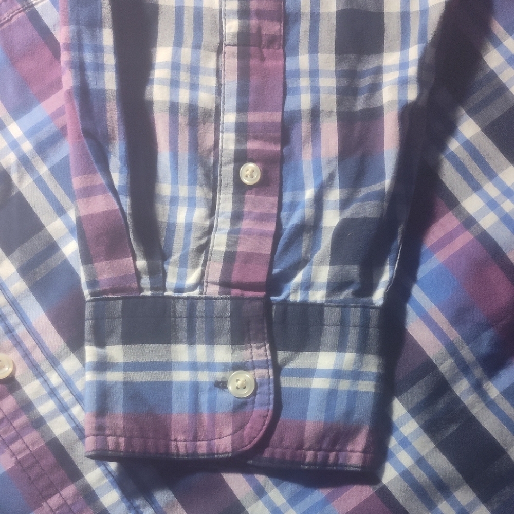 Chaps Blue and Red Plaid Casual Shirt - Picture 3 of 6